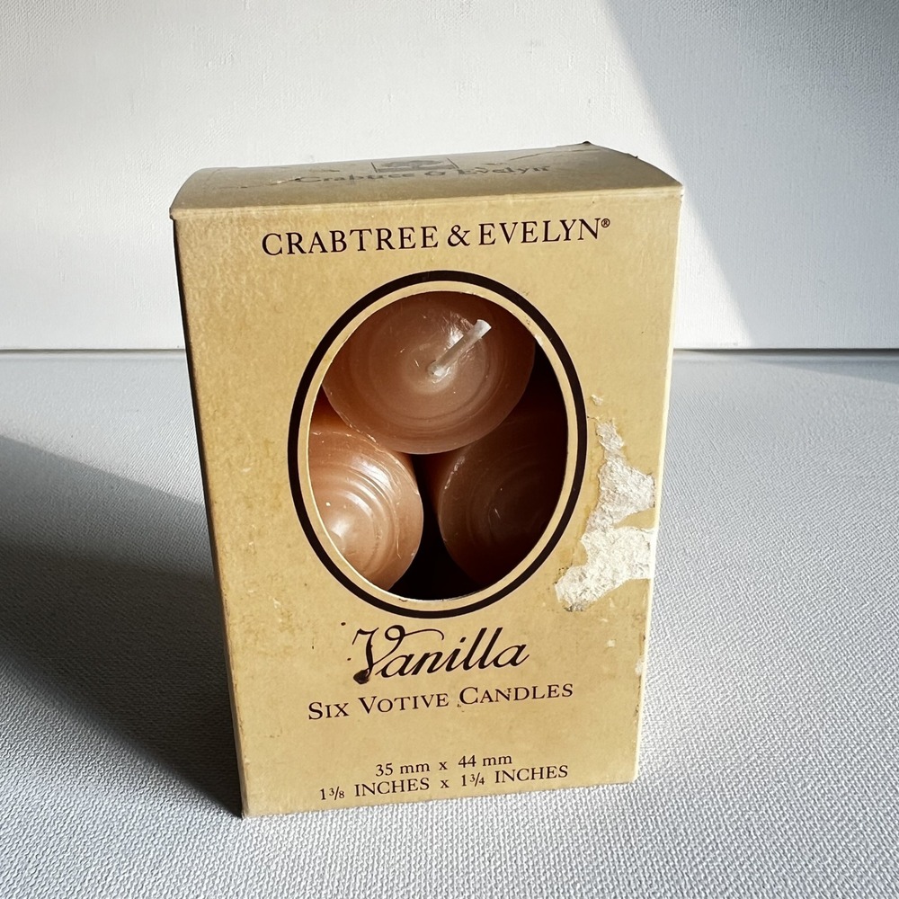 Crabtree & Evelyn Vintage 1994 Vanilla Votive Candles Set of 5 Made in USA 70357